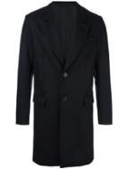 Ami Alexandre Mattiussi Single Breasted Coat, Men's, Size: 48, Blue, Cotton/polyamide/acetate/wool