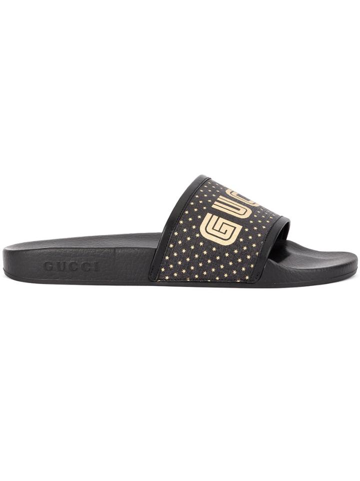 Gucci Gg Logo Sliders - Black