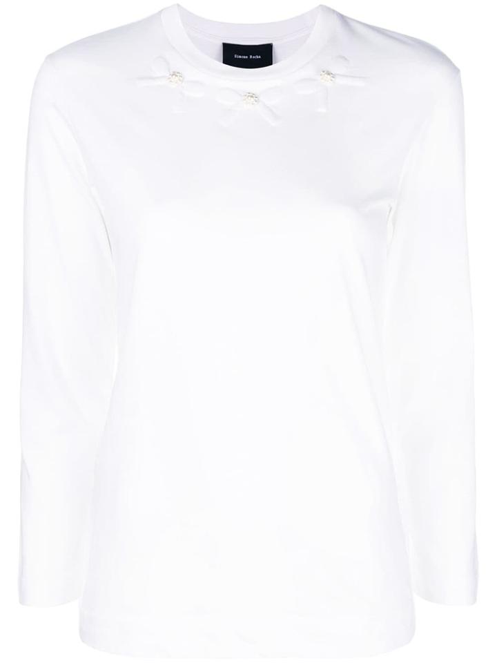 Simone Rocha Bow Embossed Sweatshirt - White