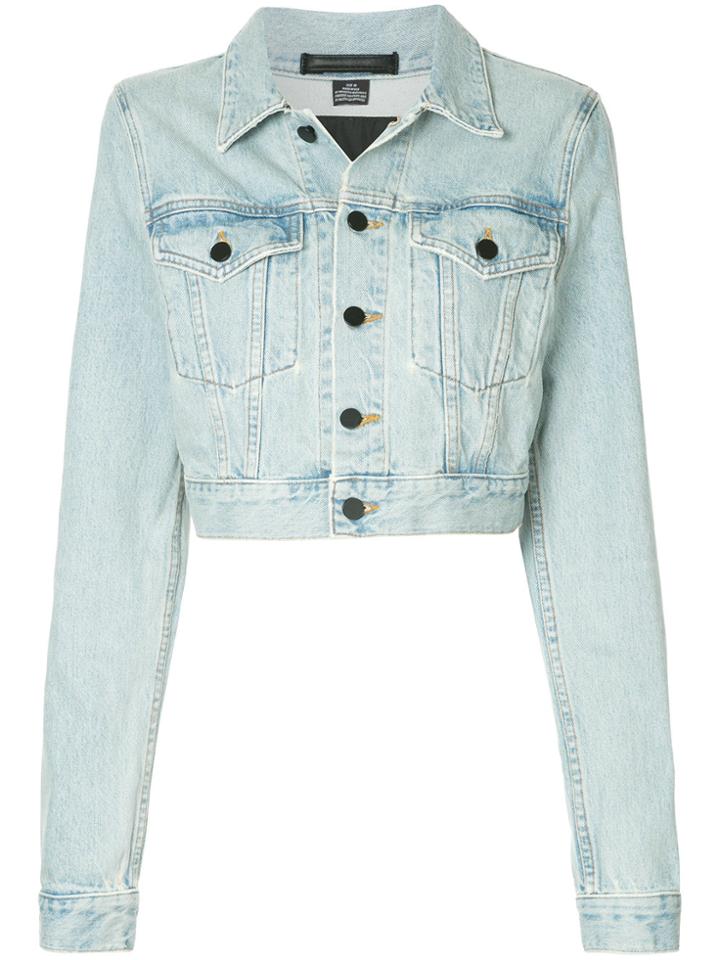 T By Alexander Wang Cropped Denim Jacket - Blue