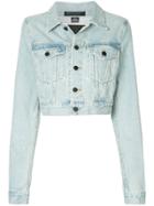 T By Alexander Wang Cropped Denim Jacket - Blue