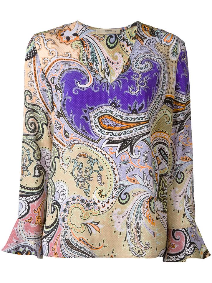 Etro Multi Printed Blouse, Size: 42, Silk