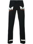 Off-white Embroidered Eagle Jeans, Men's, Size: 29, Black, Cotton/spandex/elastane