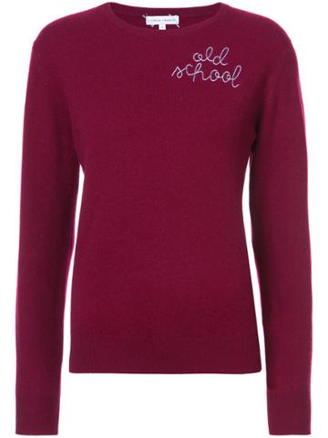 Lingua Franca Quote Embroidered Sweater