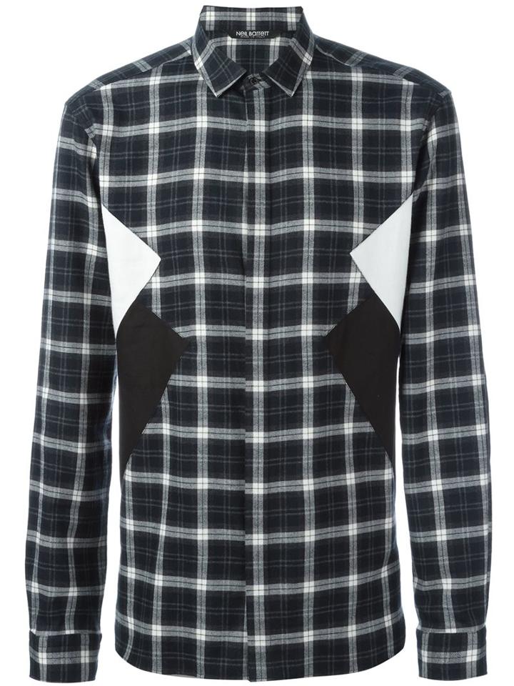 Neil Barrett Patch Detail Checked Shirt