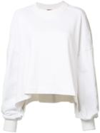 Vera Wang Cropped Sweatshirt, Women's, Size: Xs/s, White, Cotton/silk