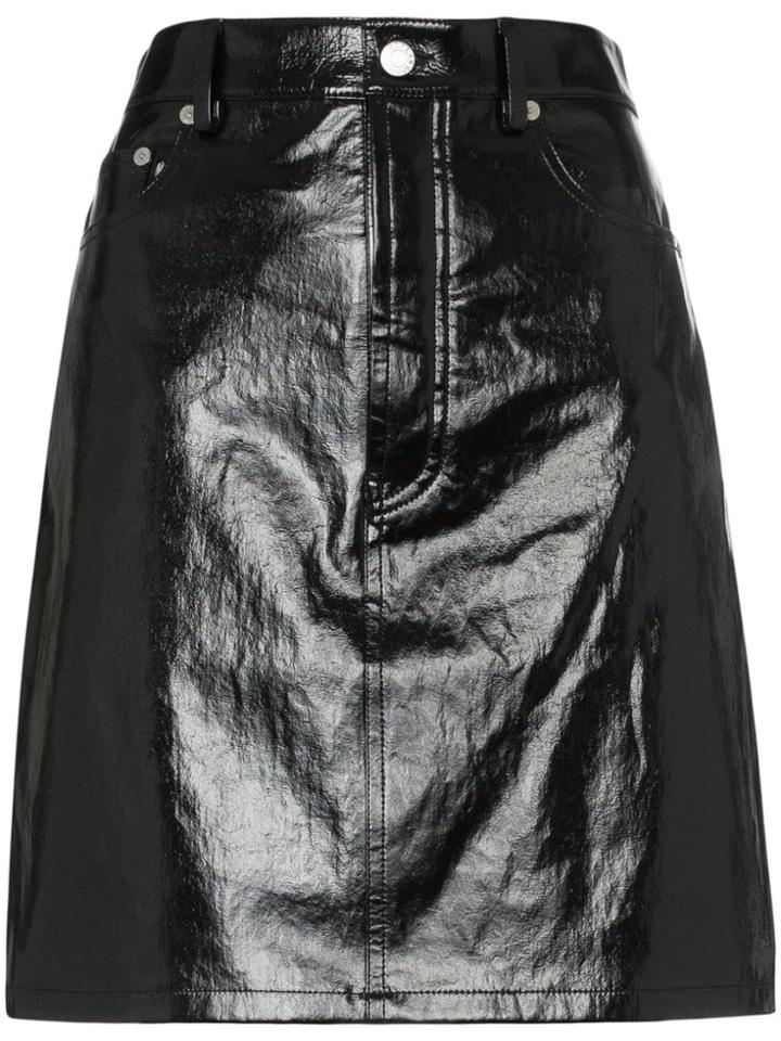 Helmut Lang Five-pocket Patent Leather Skirt - Black