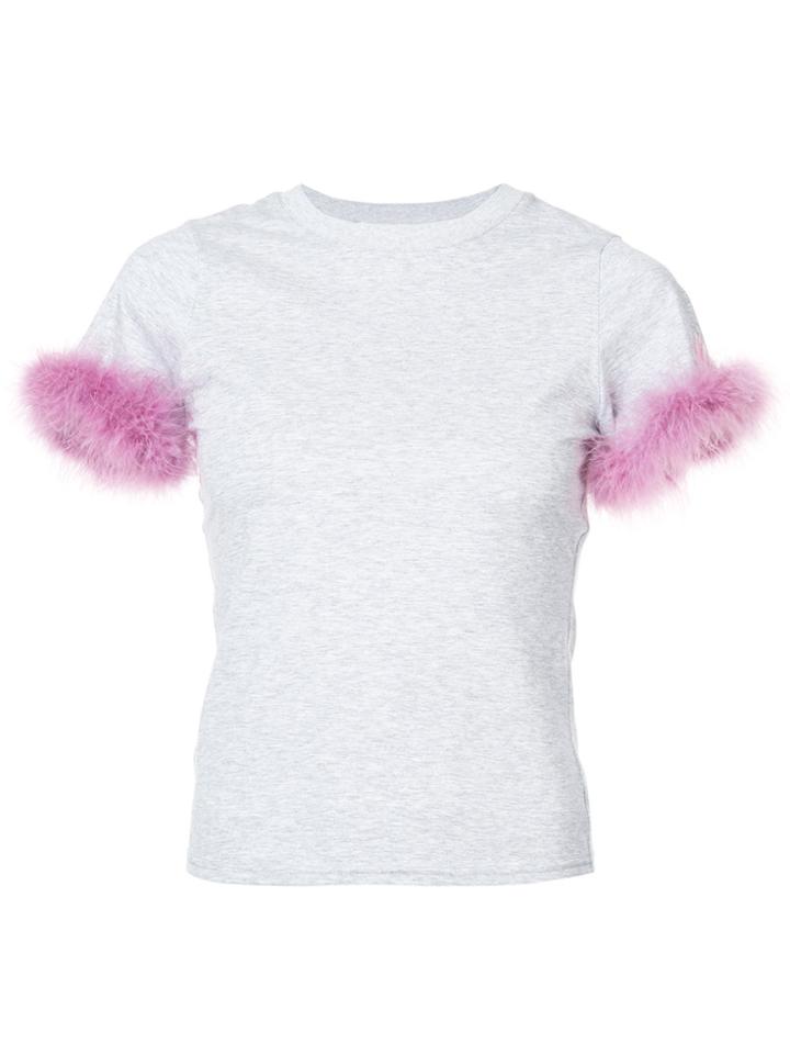 Cinq A Sept Feather Cuff Tee - Grey
