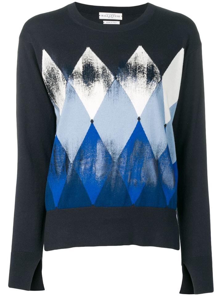 Ballantyne Graphic Print Knitted Top - Black