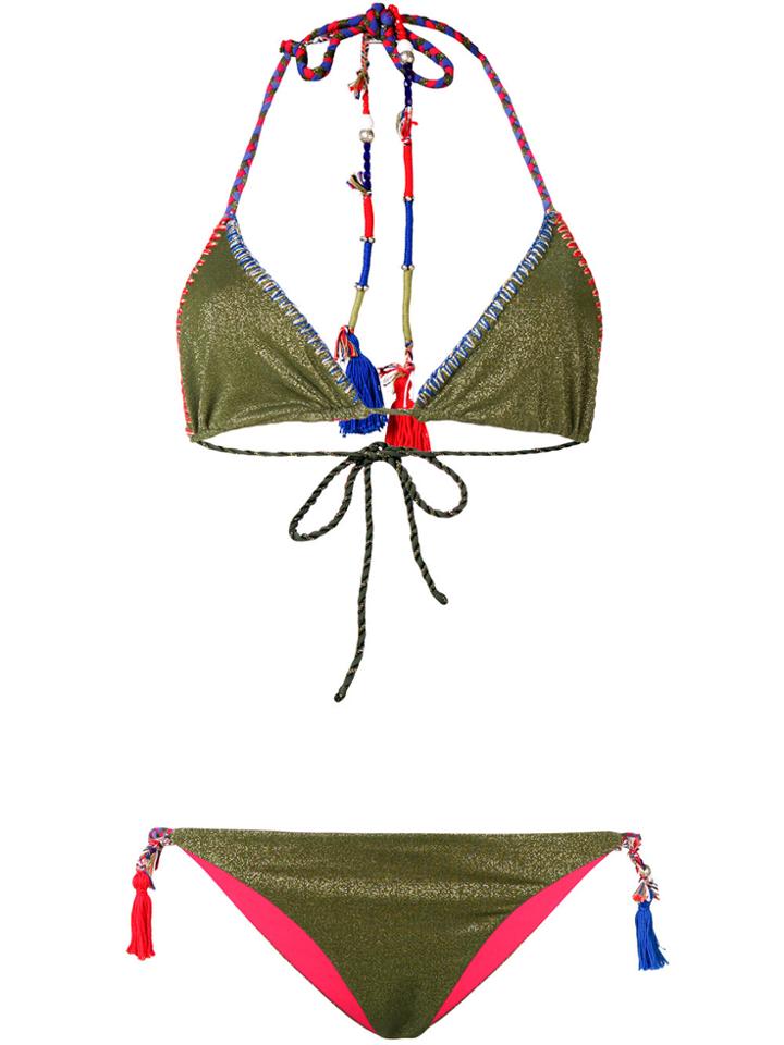 Anjuna Denise Contrast Trim Bikini - Green