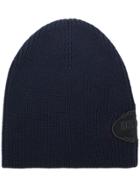 Prada Logo Knitted Beanie Hat - Blue