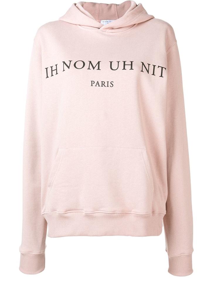 Ih Nom Uh Nit Logo Print Hoodie - Pink