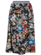 Ultràchic Floral Print Skirt - Black