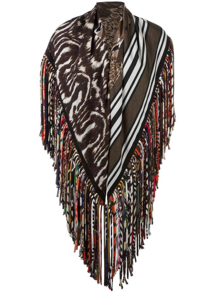 Pierre-louis Mascia Mix Print Fringed Scarf, Women's, Silk/cashmere/wool