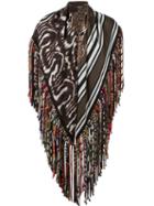 Pierre-louis Mascia Mix Print Fringed Scarf, Women's, Silk/cashmere/wool