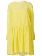 Semicouture Drop Waist Dress - Yellow & Orange