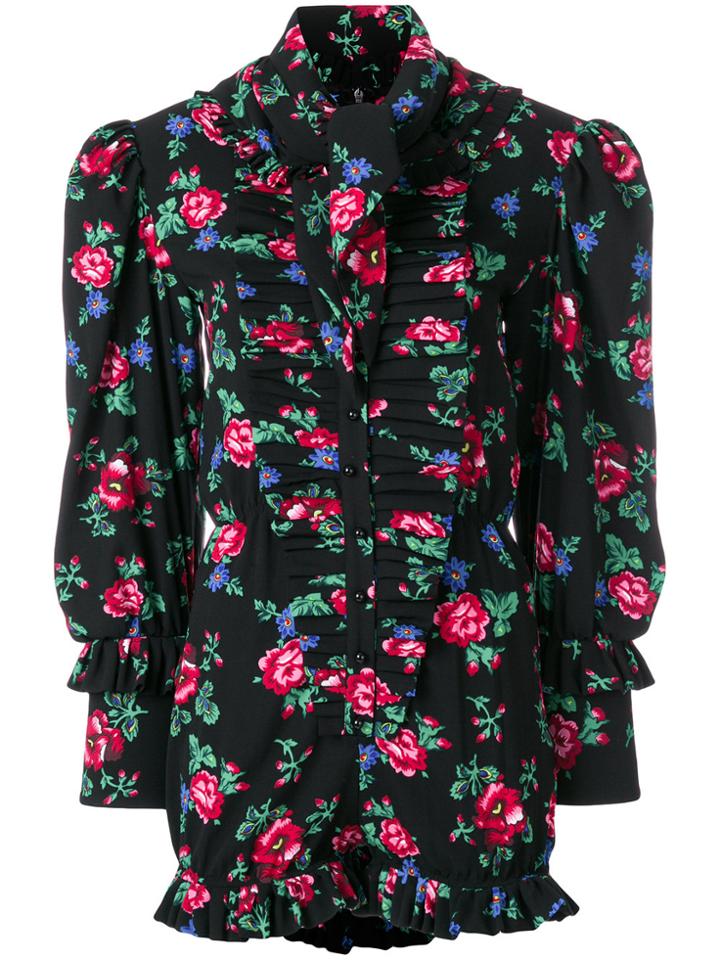 Seen Floral Embroidered Playsuit - Multicolour