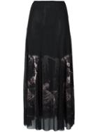 Jean Paul Gaultier Vintage Sheer Printed Skirt, Women's, Size: 40, Black