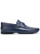 Versace Grecca Embossed Loafers - Blue