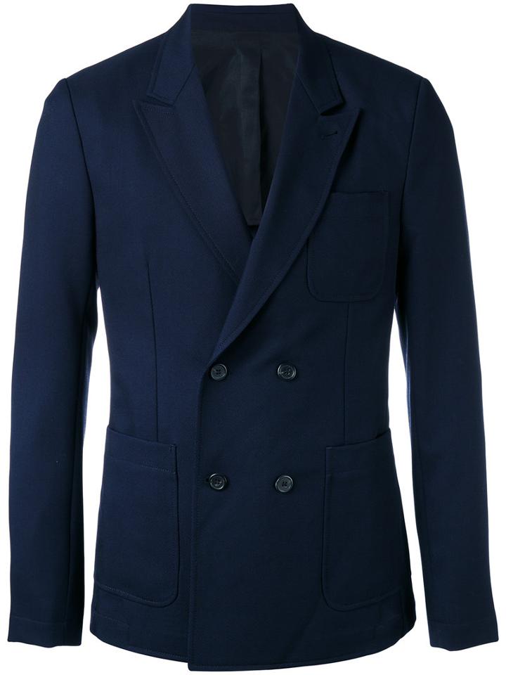 Ami Alexandre Mattiussi - Double-breasted Blazer - Men - Cotton/acetate/wool - 50, Blue, Cotton/acetate/wool