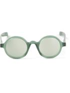 Mykita Round Sunglasses, Adult Unisex, Green, Titanium