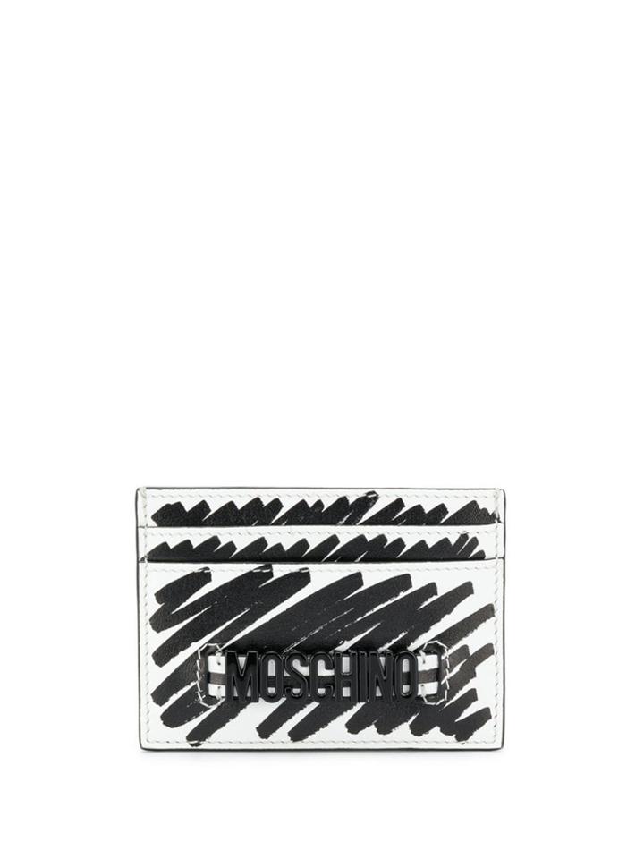 Moschino Logo Plaque Cardholder - White