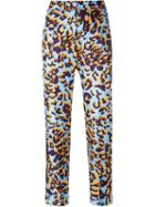 Msgm Graphic Print Trousers, Women's, Size: 44, Polyester/silk