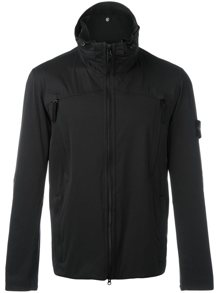 Stone Island Classic Windbreaker, Men's, Size: Xl, Black, Polyester/polyurethane Resin