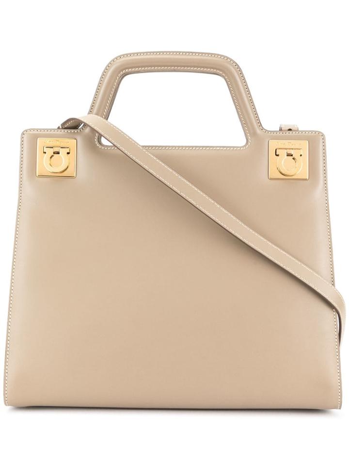 Salvatore Ferragamo Vintage Gancini 2way Hand Bag - Neutrals