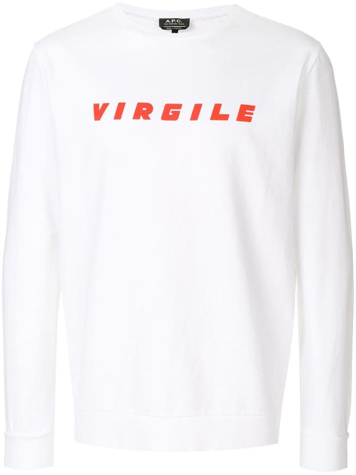 A.p.c. Printed 'virgile' Sweatshirt - White