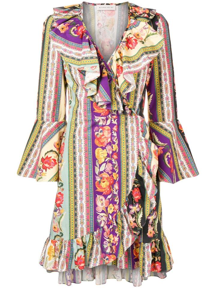 Etro Multi-print Wrap Dress - Purple