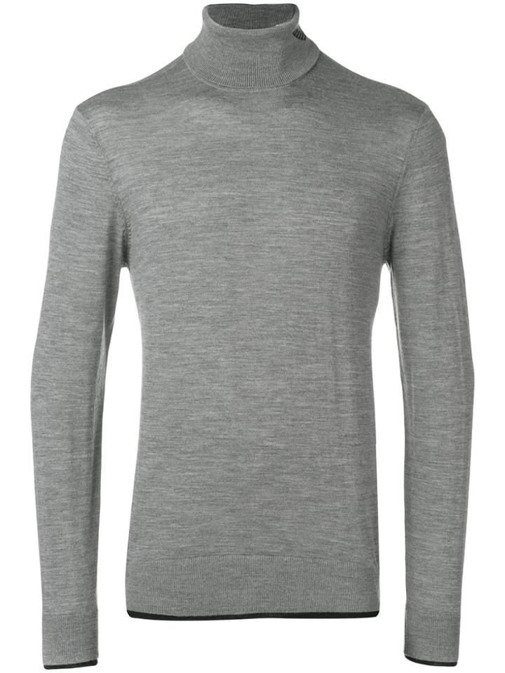 Emporio Armani Turtle-neck Fitted Sweater - Grey