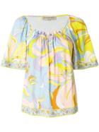 Emilio Pucci Floral Shift Blouse - Yellow & Orange