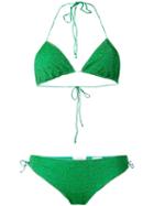Oseree - Lurex Bikini Set - Women - Polyamide/polyester/spandex/elastane - M, Green, Polyamide/polyester/spandex/elastane