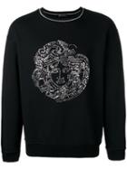 Versace Sequin Medusa Head Sweatshirt, Men's, Size: Small, Black, Cotton