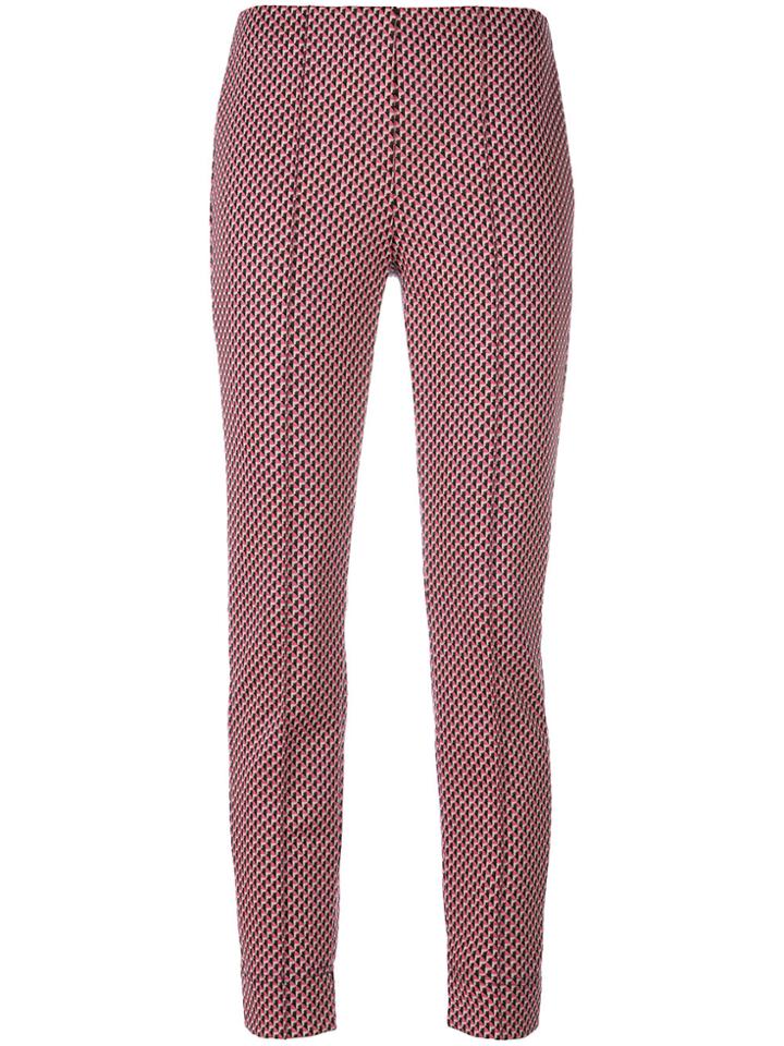 Luisa Cerano Printed Cropped Trousers - Pink & Purple
