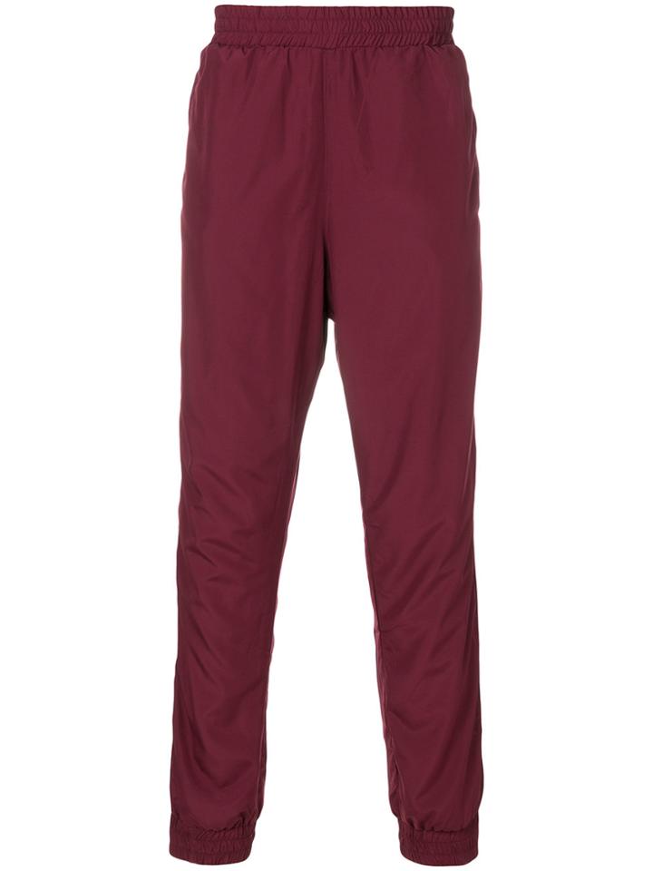 Wood Wood Text Stripe Sweat Pants - Red