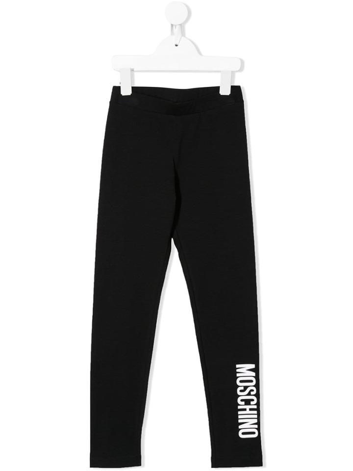 Moschino Kids Teen Logo Printed Leggings - Black