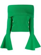 Solace London Off-shoulder Sweater - Green