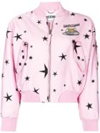 Moschino Star-print Bomber Jacket - Pink & Purple