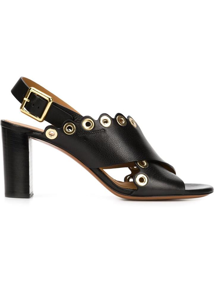 Chloé Eyelet Trim Cross-strap Sandals