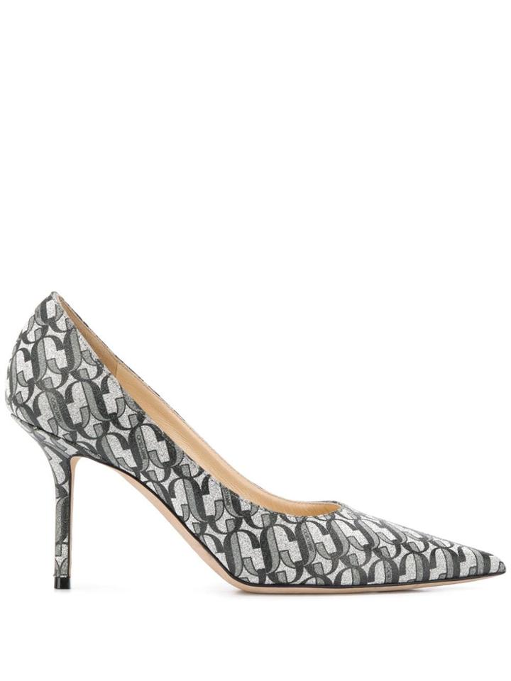 Jimmy Choo Love 85mm Monogram Pumps - Silver