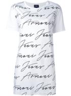 Armani Jeans Allover Logo Print T-shirt, Size: 44, White, Cotton