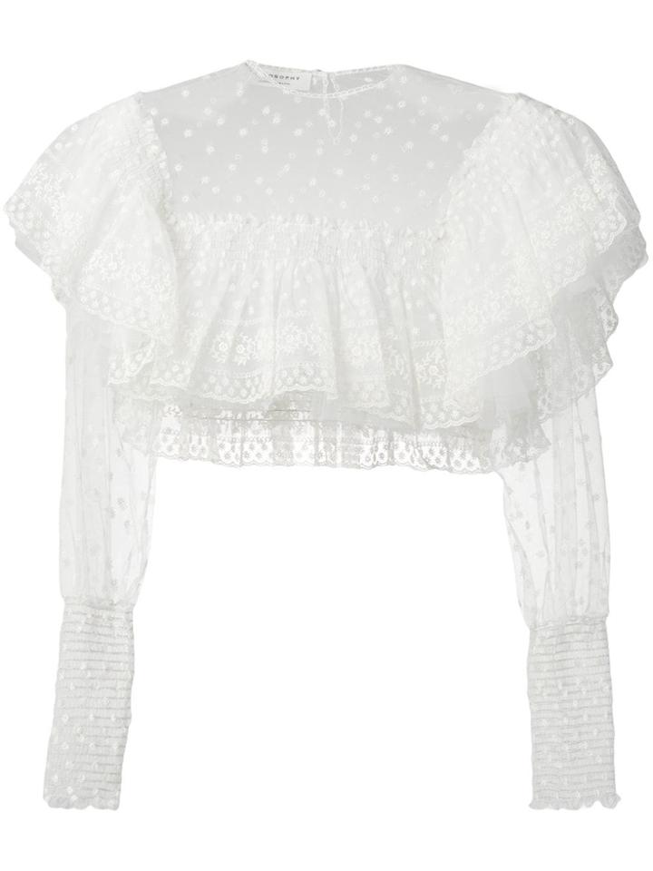 Philosophy Di Lorenzo Serafini Cropped Lace Top - White