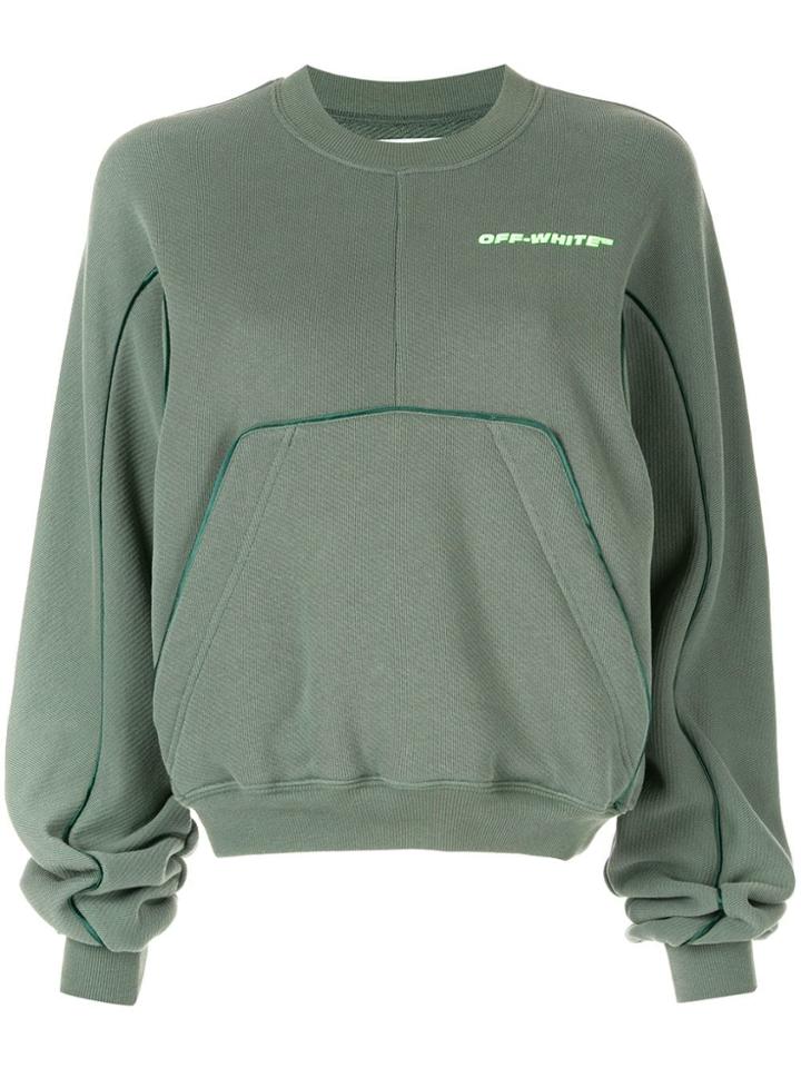 Off-white Oversized Pocket Sweatshirt - Green