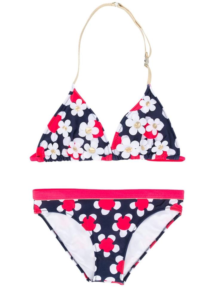 Little Marc Jacobs Teen Floral Print Bikini - Blue