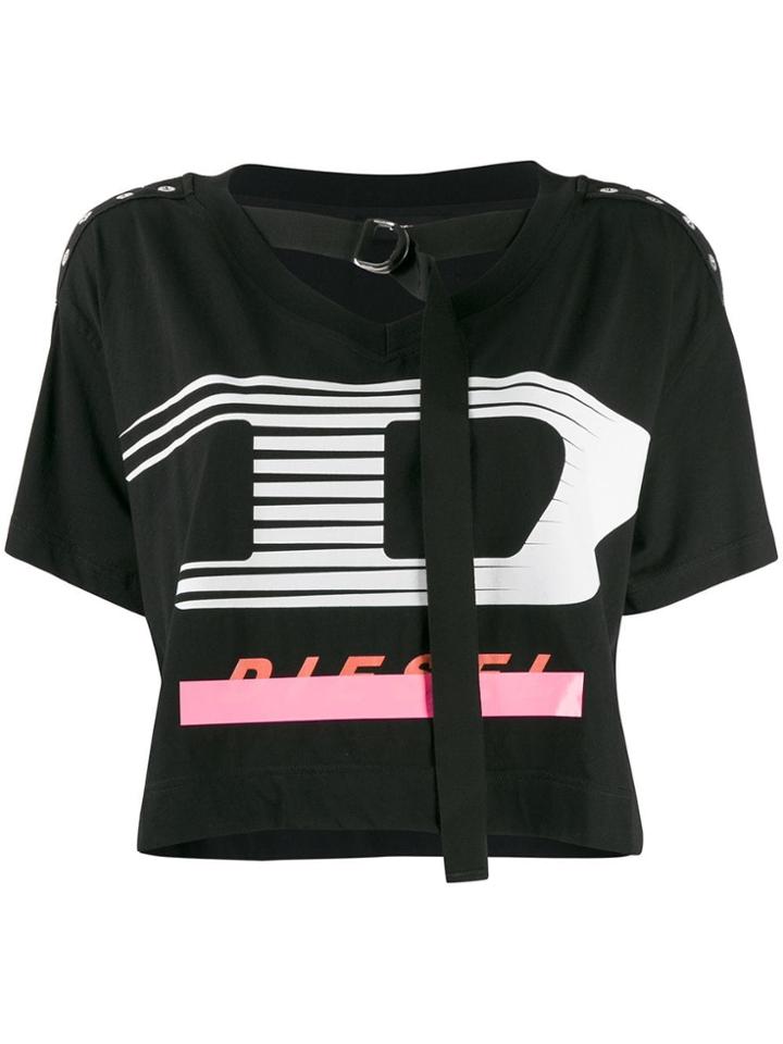 Diesel Eyelet Detailed Logo T-shirt - Black