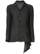 Yohji Yamamoto Vintage Asymmetric Drape Slim-fit Blazer - Grey