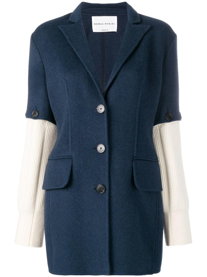 Sonia Rykiel Knitted Sleeves Blazer - Blue