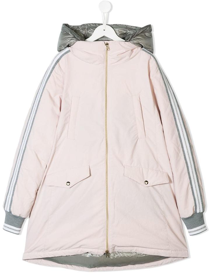 Herno Kids Padded Hooded Coat - Pink & Purple
